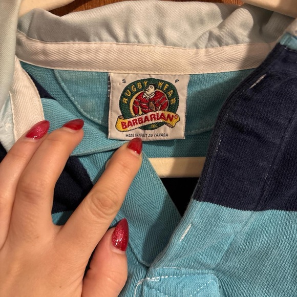 Striped Rugby Shirt with Greek Letters - Picture 2 of 4